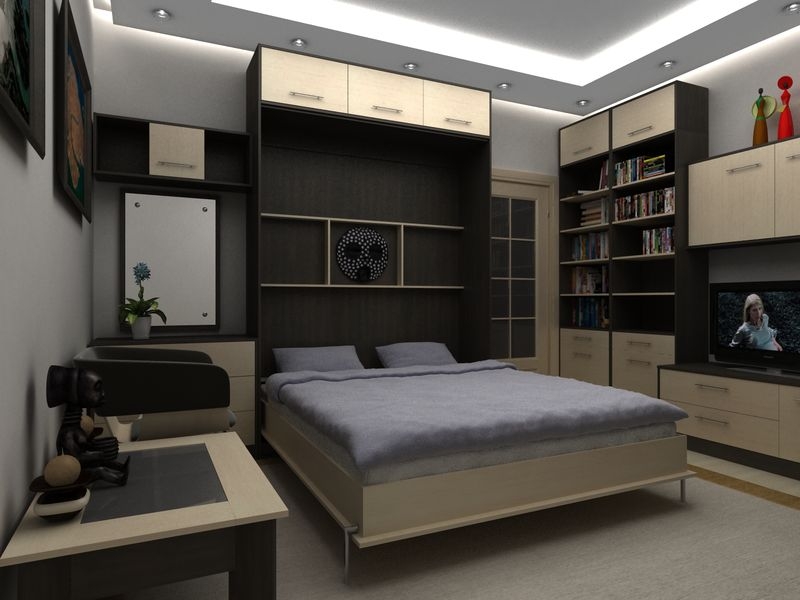 Armoire-lit-transformateur avec un super-intérieur