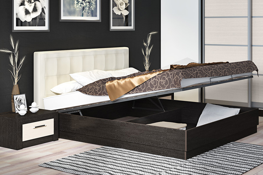 Place de couchage avec mécanisme de levage