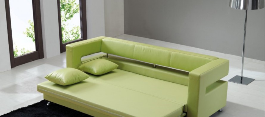 Canapé en cuir vert