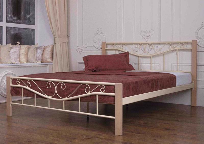 Modèle de lit double beige