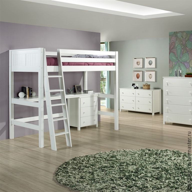 Lit mezzanine en bois