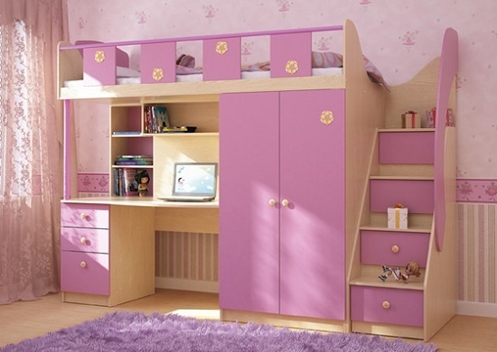 Meubles pour enfants en rose