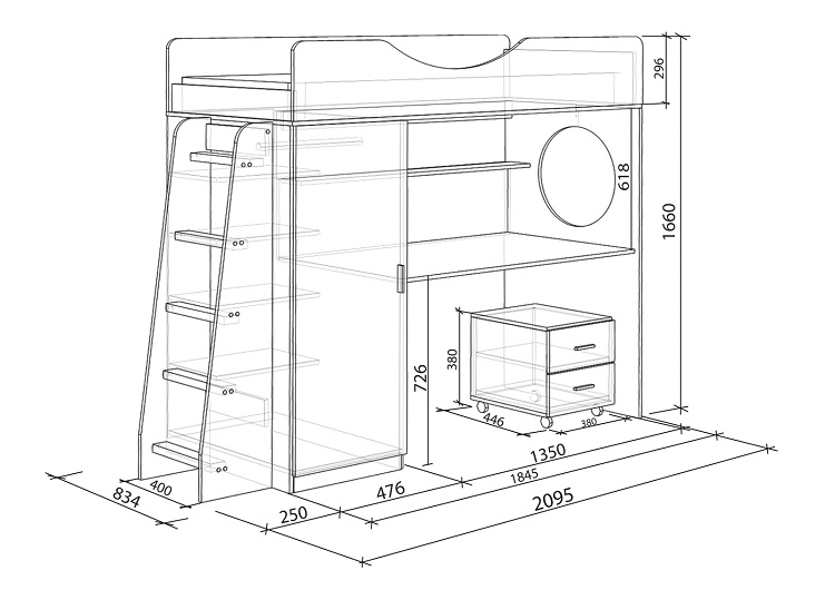 Dimensions des meubles superposés modernes