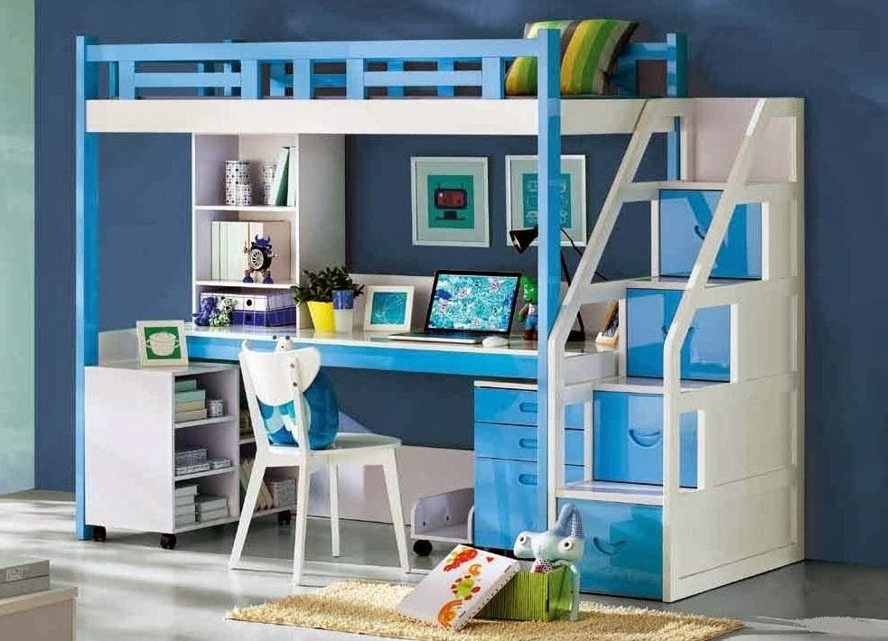 Mobilier bleu pour chambre de fille