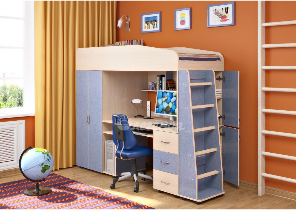 Mobilier bleu pour chambre de garçon