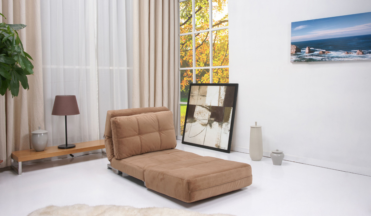 Fauteuil marron sans traverses