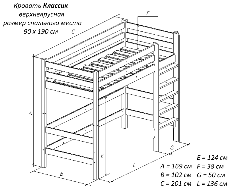 Lit mezzanine classique