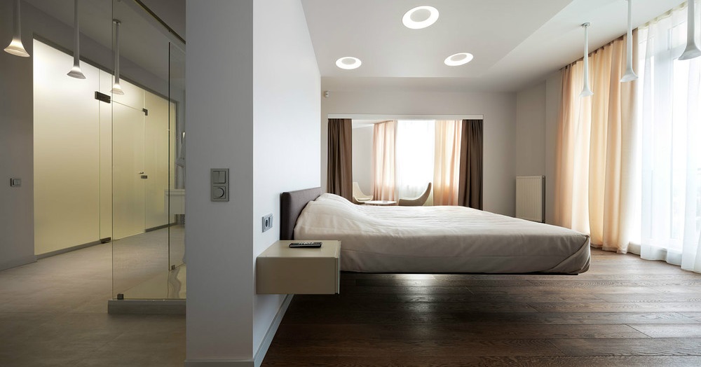 Un lit flottant est un élément clé de l'intérieur de votre chambre.