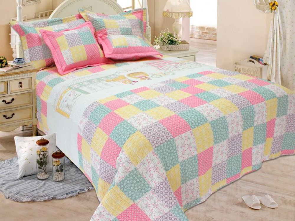 Couvre-lit patchwork pour fille