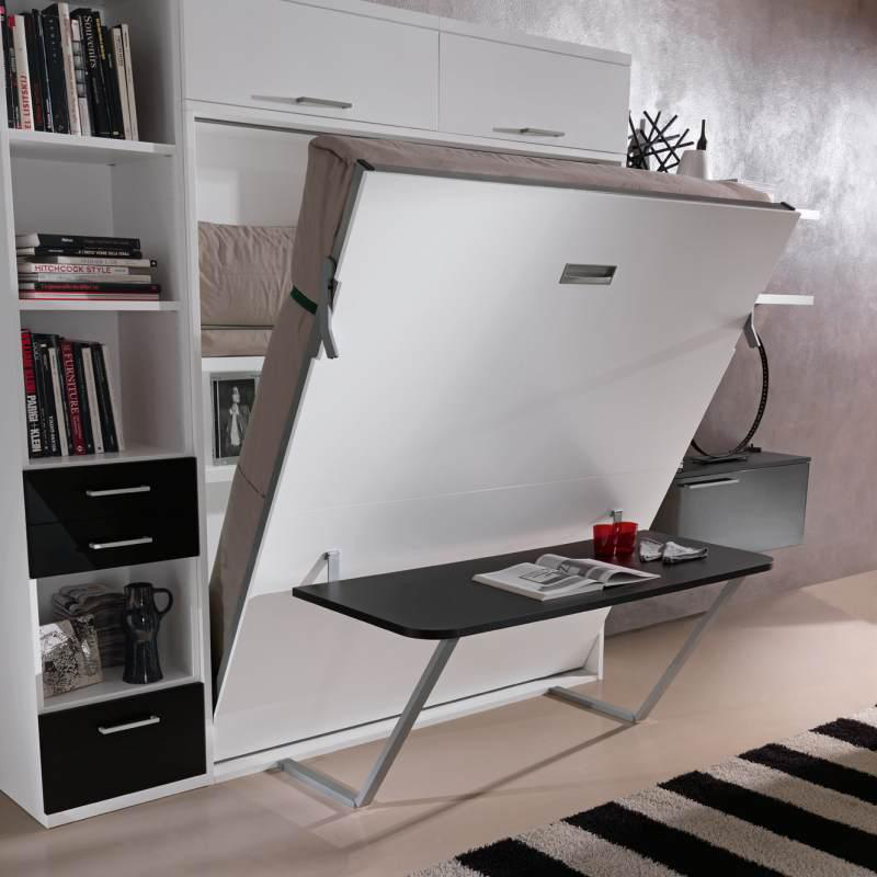 Lit armoire avec table