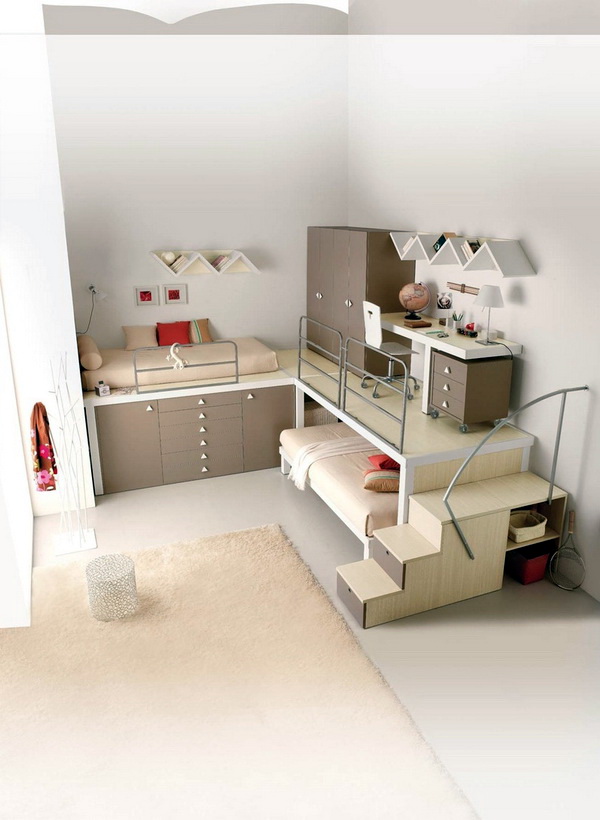 Places de couchage pratiques pour deux enfants