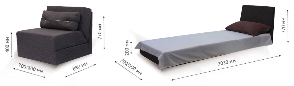 Dimensions de la chaise de lit