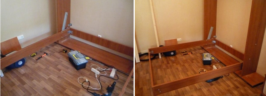 Nous connectons le lit et l'armoire