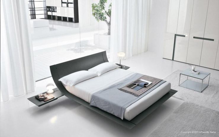 Lit gris moderne