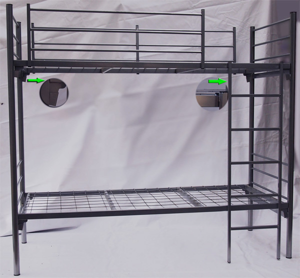 Lit de couchage en métal pour deux enfants