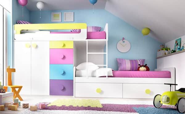 Lit de couleur