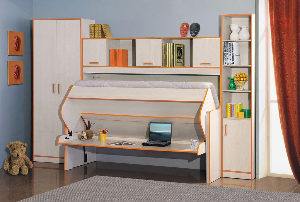 Lit pliant confortable pour enfants avec armoire