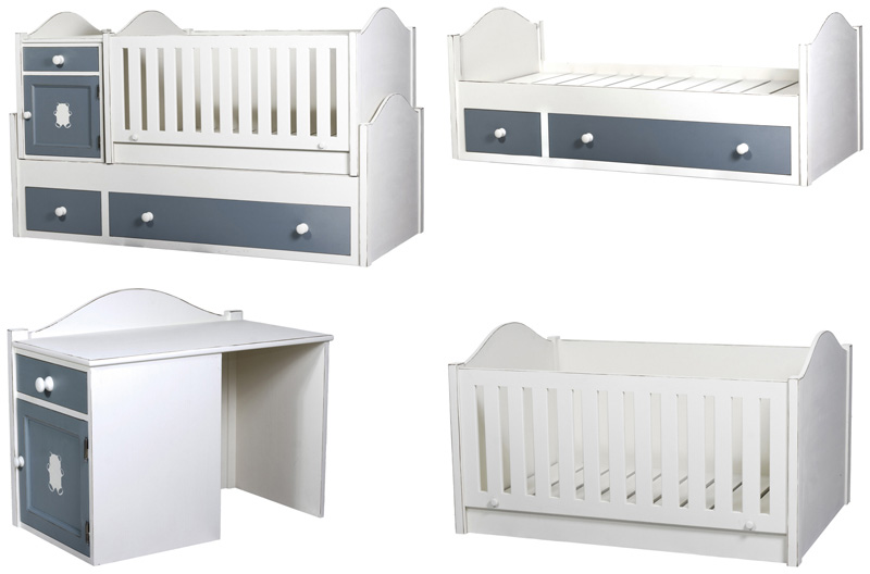Options de disposition du lit de bébé Transformer