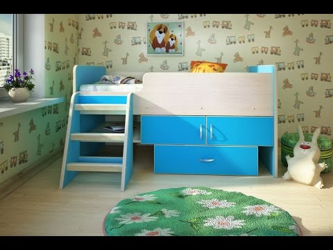 Lit mezzanine bleu pour enfant