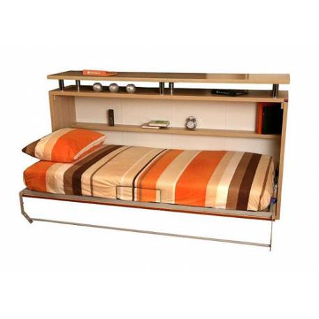 Lit commode avec étagères