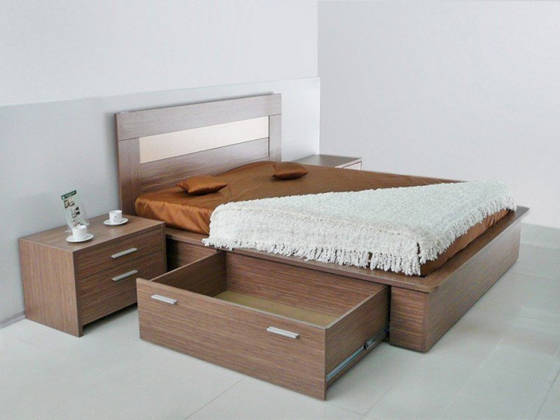 Tiroirs en mobilier de couchage moderne