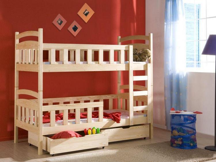 Lit superposé pour enfants avec côtés