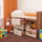Lit enfant avec escaliers et tiroirs