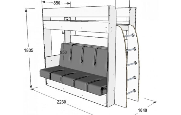 Dimensions du lit mezzanine