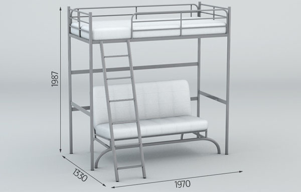 Lit mezzanine et canapé