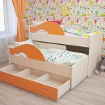 Lit superposé coulissant pour enfants
