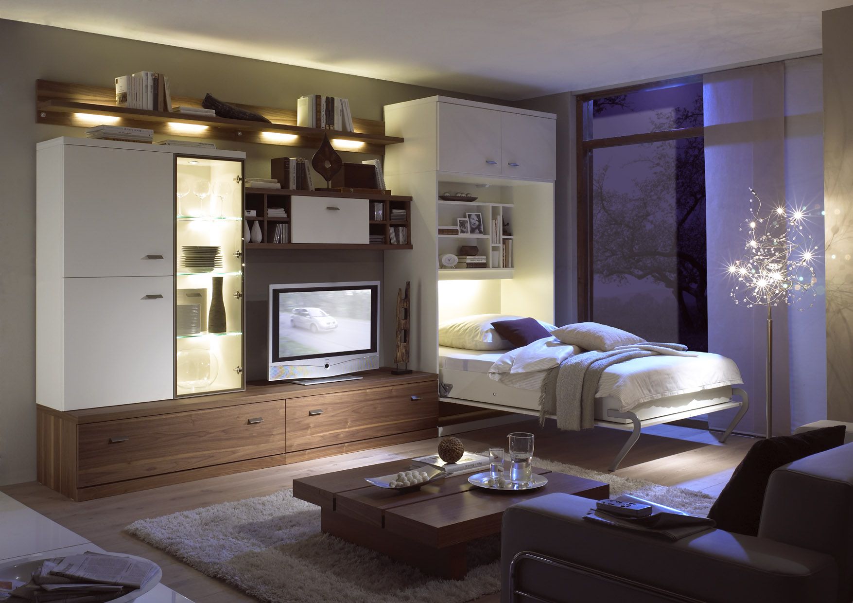 Lit pliant dans le salon