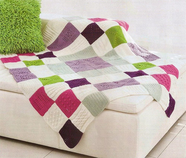 Patchwork de carreaux à tricoter
