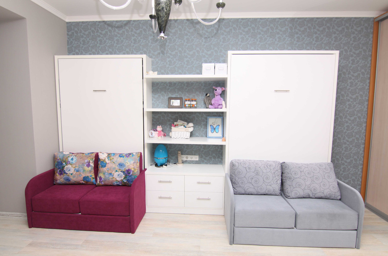 Lit armoire avec canapé