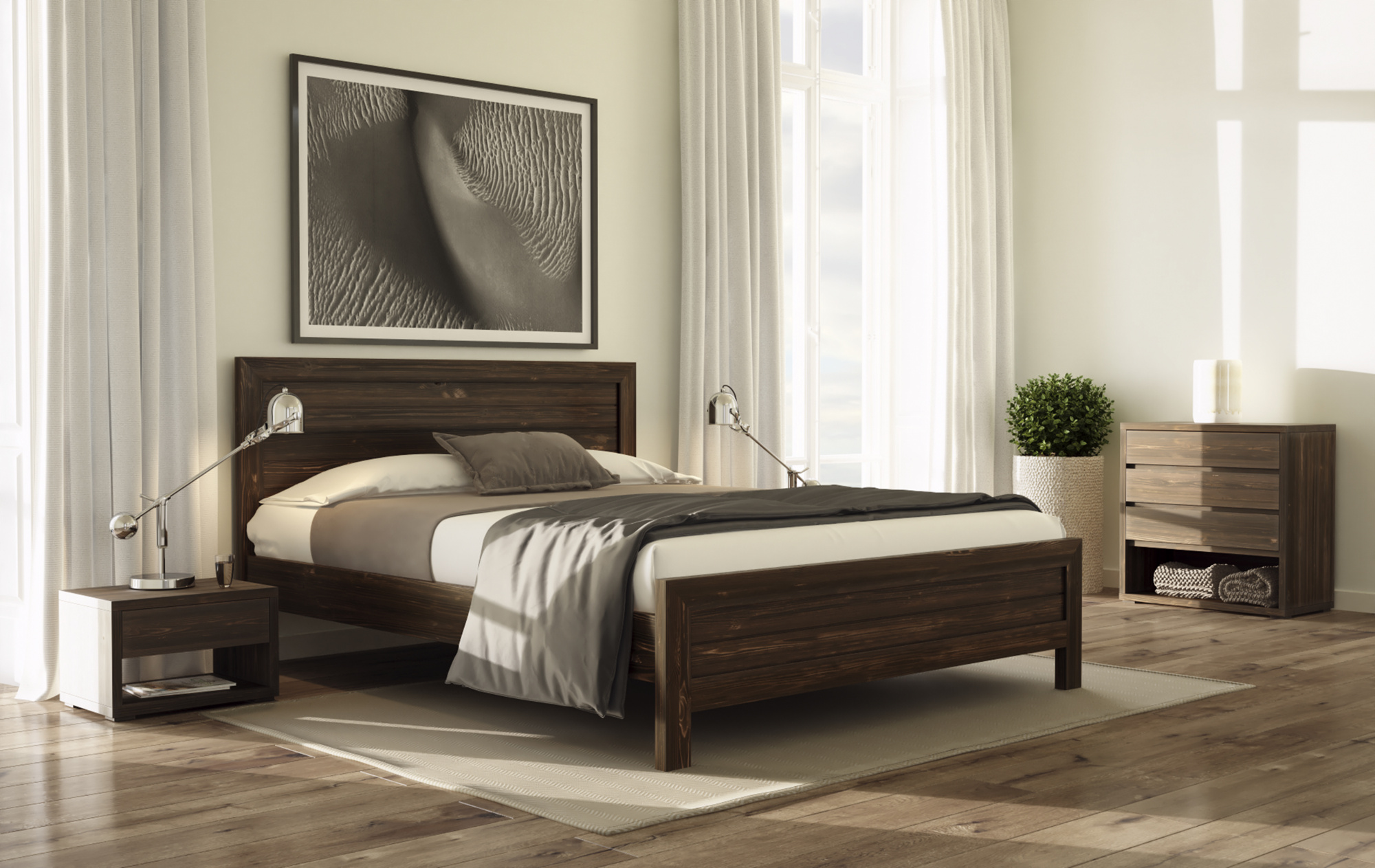 Décor de chambre contemporain