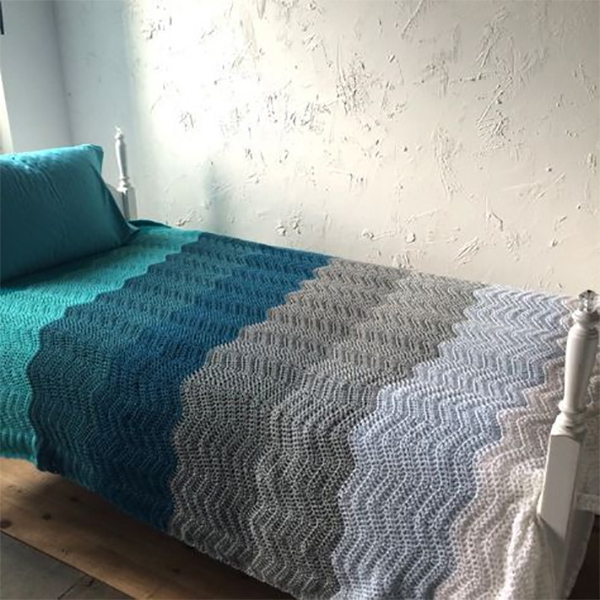 Couverture tricotée pour lit simple