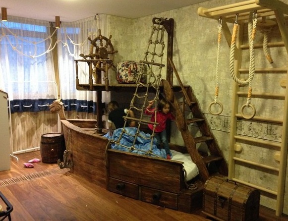 Lit de bateau pirate