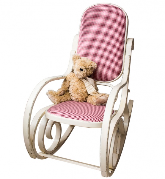 Chaise à bascule rose